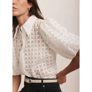 Mint Velvet White Applique Petal Shirt